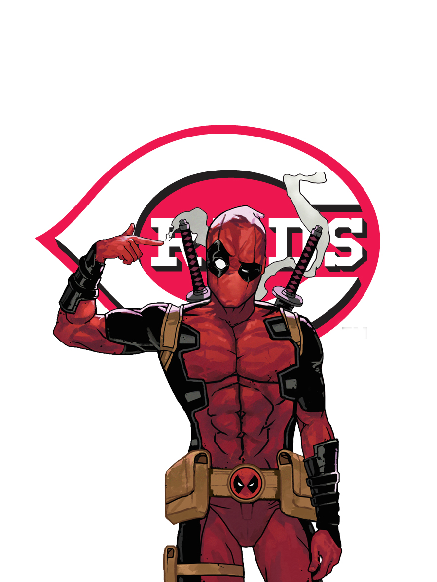 Cincinnati Reds Deadpool Logo vinyl decal